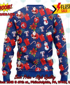 mlb texas rangers santa claus christmas decorations ugly christmas sweater 2 l6Xu0