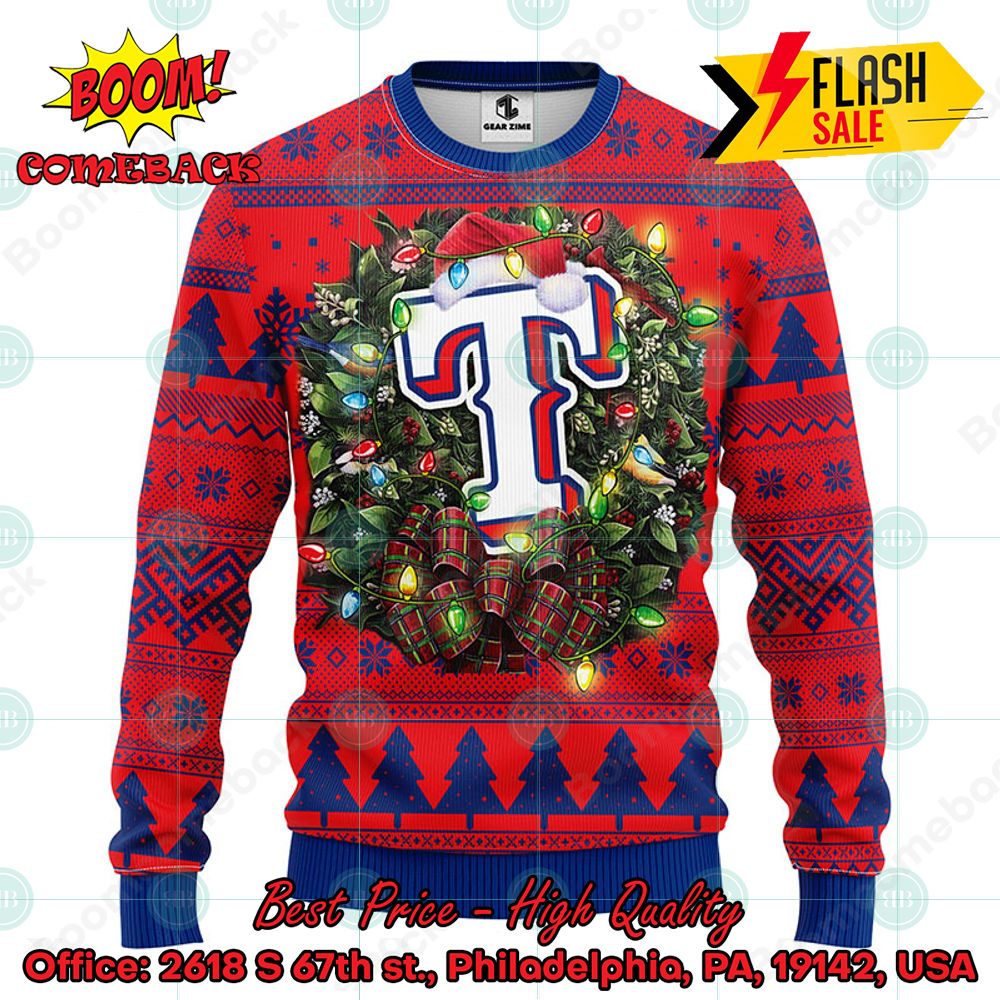 MLB Texas Rangers Santa Claus Dabbing Ugly Christmas Sweater