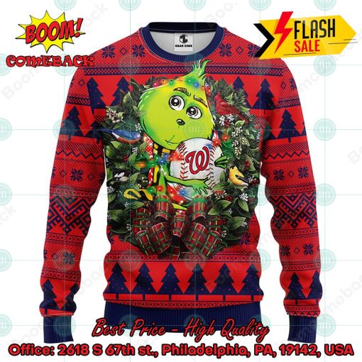 MLB Washington Nationals Grinch Christmas Circle Ugly Christmas Sweater