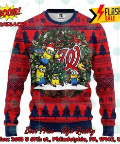 MLB Washington Nationals Minions Christmas Circle Ugly Christmas Sweater