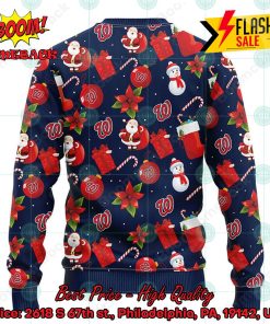 mlb washington nationals santa claus christmas decorations ugly christmas sweater 2 Qmq1v