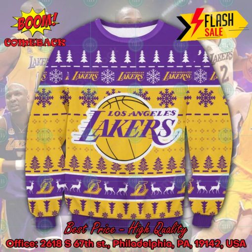 NBA Los Angeles Lakers Big Logo Ugly Christmas Sweater