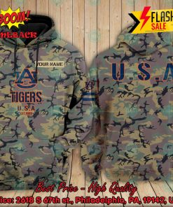 NCAA Auburn Tigers US Army Personalized Name Hoodie