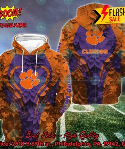 NCAA Clemson Tigers Flower Personalized Name Hoodie And Leggings