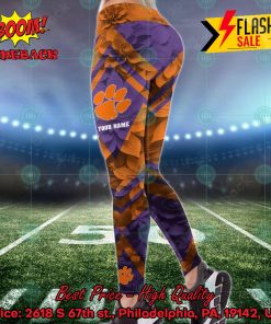 NCAA Clemson Tigers Flower Personalized Name Hoodie And Leggings