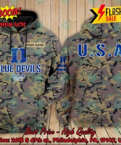 NCAA Duke Blue Devils US Army Personalized Name Hoodie