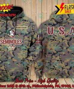 NCAA Florida State Seminoles US Army Personalized Name Hoodie