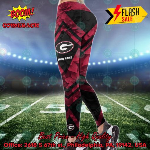 NCAA Georgia Bulldogs Flower Personalized Name Hoodie And Leggings