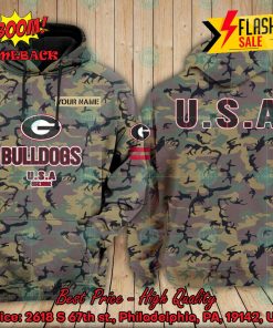 NCAA Georgia Bulldogs US Army Personalized Name Hoodie