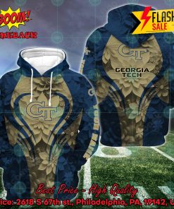 NCAA Georgia Tech Yellow Jackets Flower Personalized Name Hoodie And Leggings