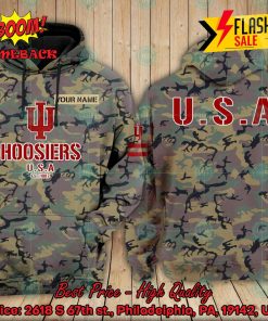 NCAA Indiana Hoosiers US Army Personalized Name Hoodie