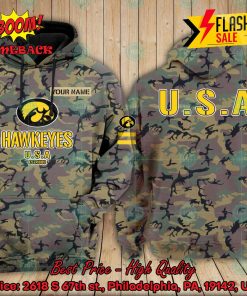 NCAA Iowa Hawkeyes US Army Personalized Name Hoodie