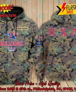 NCAA Louisiana Tech Bulldogs US Army Personalized Name Hoodie