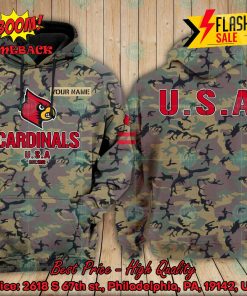 NCAA Louisville Cardinals US Army Personalized Name Hoodie