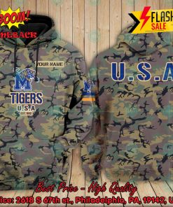 NCAA Memphis Tigers US Army Personalized Name Hoodie