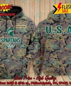 NCAA Michigan State Spartans US Army Personalized Name Hoodie