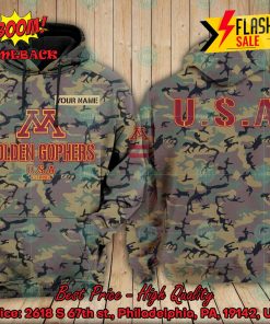 NCAA Minnesota Golden Gophers US Army Personalized Name Hoodie