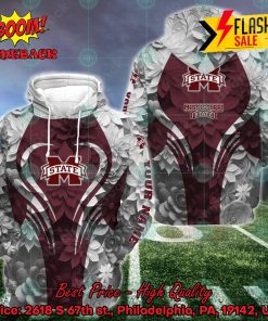 NCAA Mississippi State Bulldogs Flower Personalized Name Hoodie And Leggings