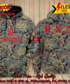 NCAA NC State Wolfpack US Army Personalized Name Hoodie