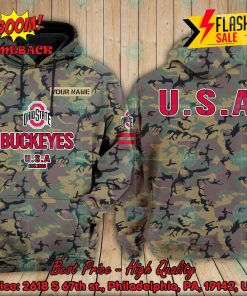 NCAA Ohio State Buckeyes US Army Personalized Name Hoodie