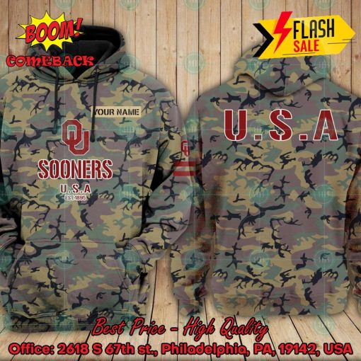 NCAA Oklahoma Sooners US Army Personalized Name Hoodie