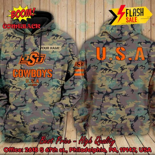 NCAA Oklahoma State Cowboys US Army Personalized Name Hoodie