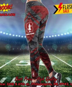 NCAA Stanford Cardinal Flower Personalized Name Hoodie And Leggings