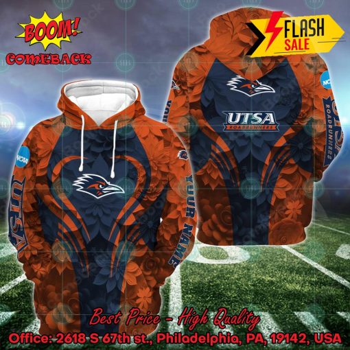 NCAA UTSA Roadrunners Flower Personalized Name Hoodie And Leggings