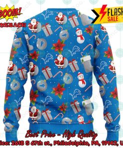 NFL Detroit Lions Santa Claus Christmas Decorations Ugly Christmas Sweater