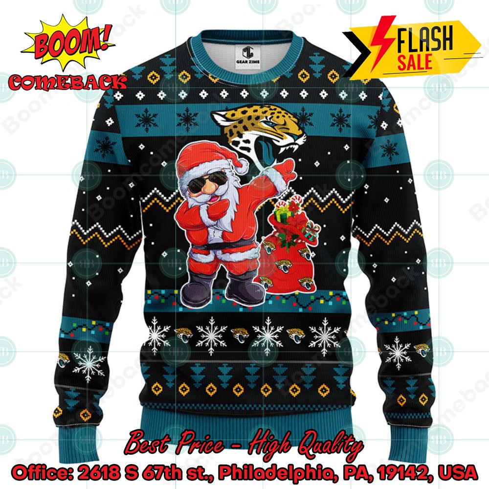 NFL Jacksonville Jaguars Santa Claus Dabbing Ugly Christmas Sweater