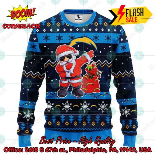 NFL Los Angeles Chargers Santa Claus Dabbing Ugly Christmas Sweater