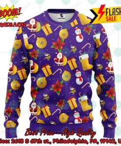 NFL Minnesota Vikings Santa Claus Christmas Decorations Ugly Christmas Sweater