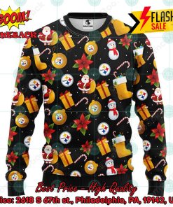 NFL Pittsburgh Steelers Santa Claus Christmas Decorations Ugly Christmas Sweater