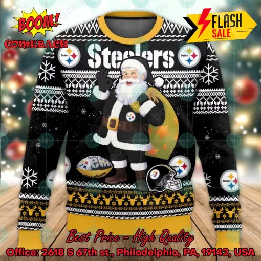 NFL Pittsburgh Steelers Santa Claus OK Ugly Christmas Sweater