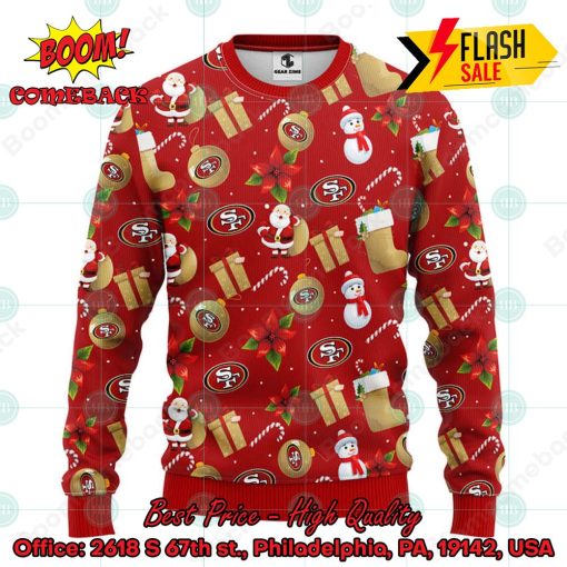 NFL San Francisco 49ers Santa Claus Christmas Decorations Ugly Christmas Sweater