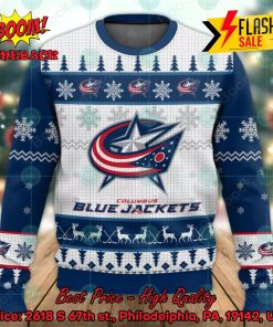 NHL Columbus Blue Jackets Big Logo Ugly Christmas Sweater
