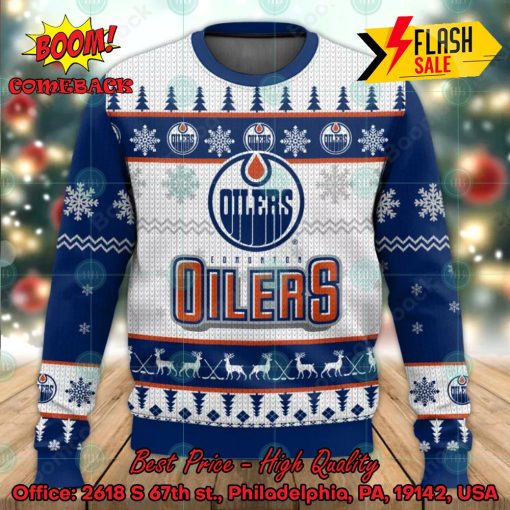 NHL Edmonton Oilers Big Logo Ugly Christmas Sweater
