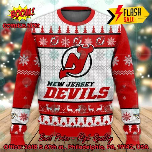 NHL New Jersey Devils Big Logo Ugly Christmas Sweater