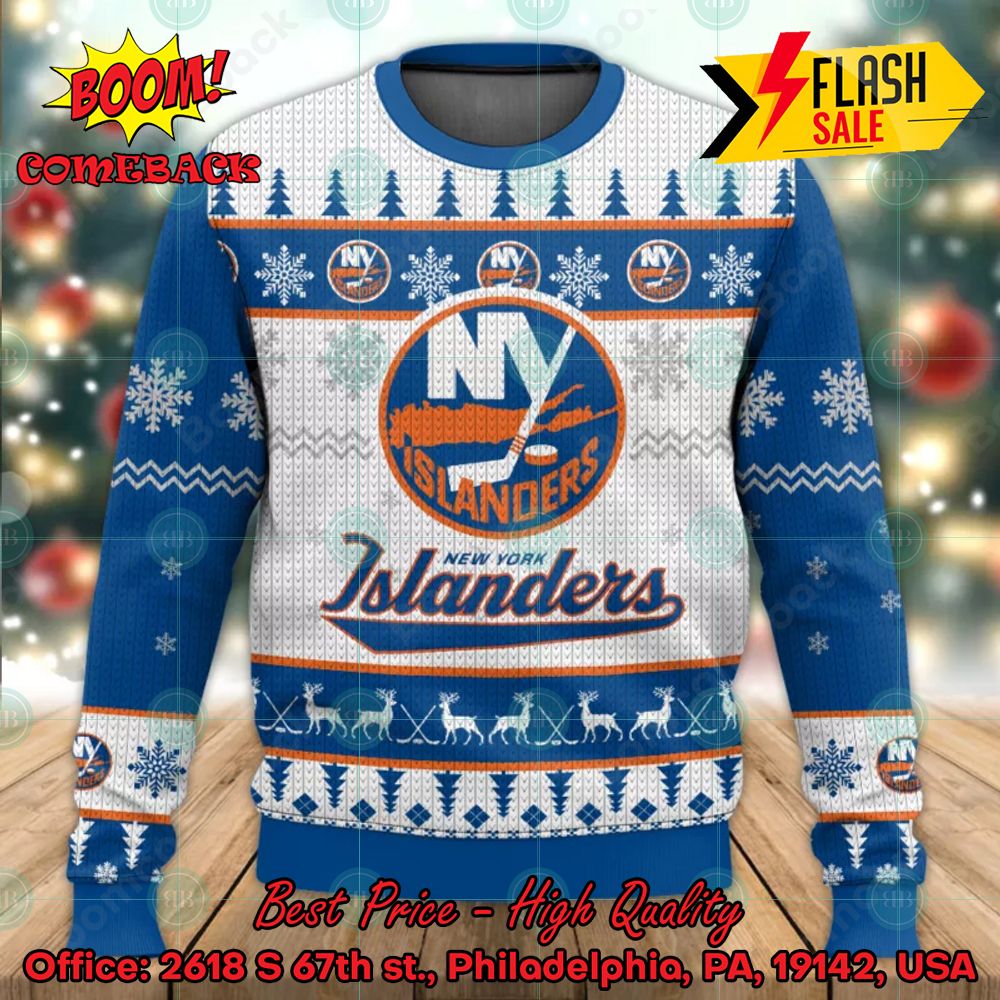 nhl new york islanders big logo ugly christmas sweater 1 miZOl