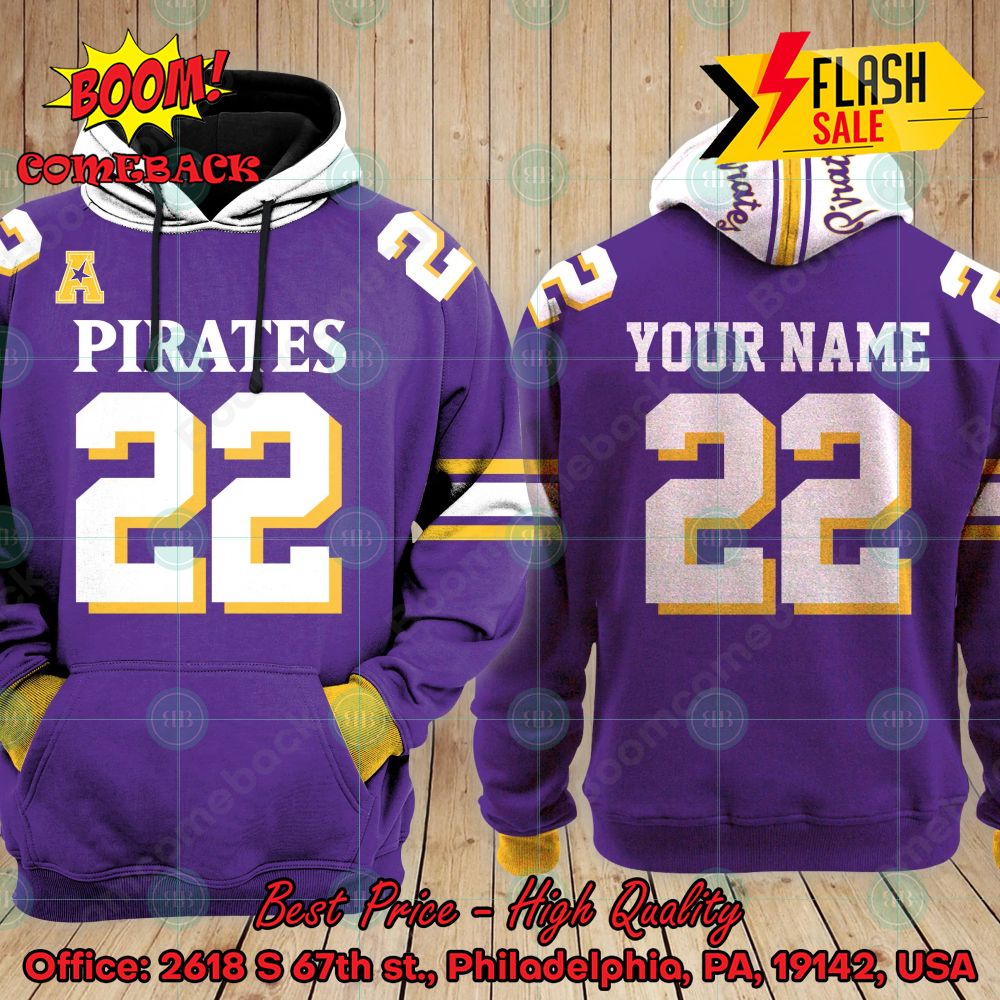 Personalized NCAA East Carolina Pirates Purple Style 2 3D Hoodie