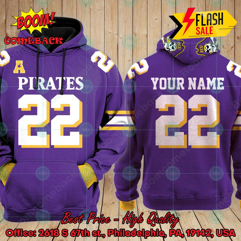 Personalized NCAA East Carolina Pirates Purple Style 3 3D Hoodie