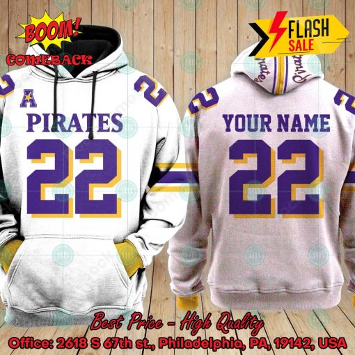 Personalized NCAA East Carolina Pirates White Style 2 3D Hoodie