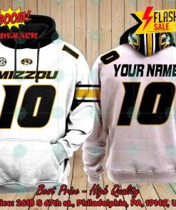 Personalized NCAA Missouri Tigers White 3D Hoodie