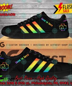 Rammstein LGBT Love Is Love Black Adidas Stan Smith Shoes
