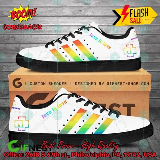 Rammstein LGBT Love Is Love White Adidas Stan Smith Shoes