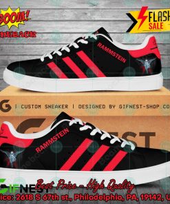 Rammstein Red Stripes Style 1 Adidas Stan Smith Shoes