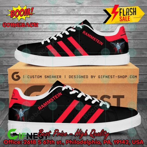 Rammstein Red Stripes Style 1 Adidas Stan Smith Shoes