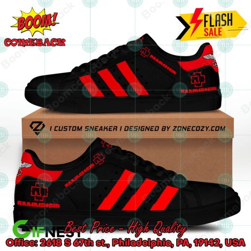 Rammstein Red Stripes Style 2 Adidas Stan Smith Shoes