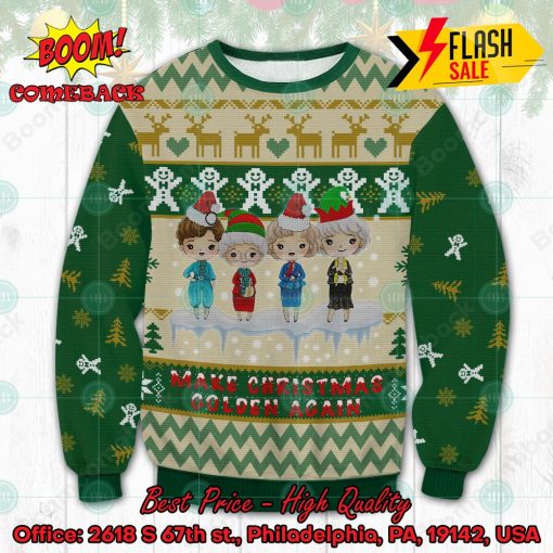 The Golden Girls Chibi Make Christmas Golden Again Ugly Christmas Sweater