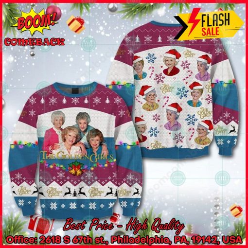 The Golden Girls Snowflake Candy Cane Ugly Christmas Sweater